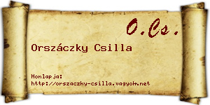 Orszáczky Csilla névjegykártya