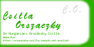 csilla orszaczky business card